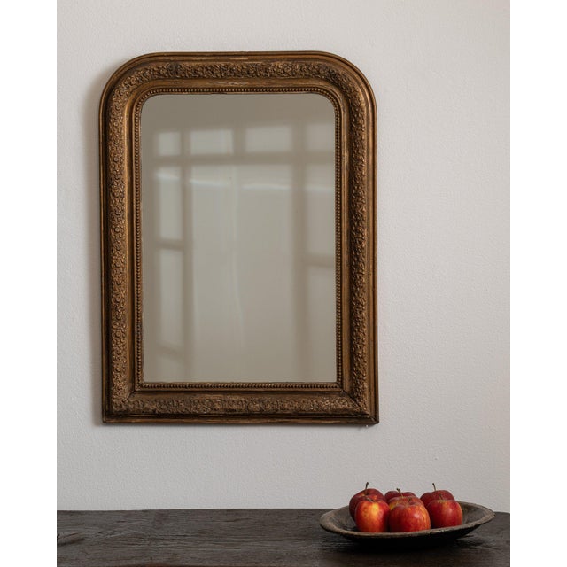 Wood 19th Century France Antique Gold Carved Giltwood Mirror For Sale - Image 7 of 7