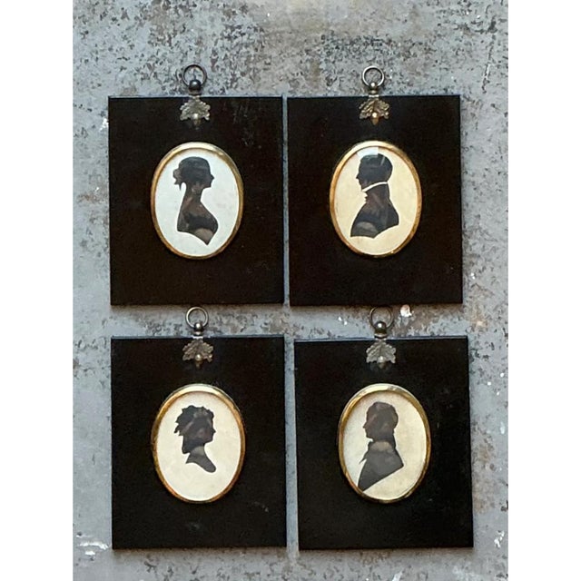 Vintage Silhouette Portraits in Black Frames - Set of 4 For Sale In West Palm - Image 6 of 12