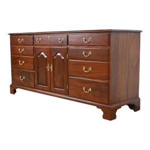 Henkel Harris Georgian Solid Mahogany Dresser or Credenza, Newly Refinished