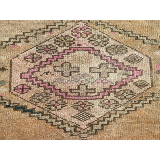 Mid 20th Century Extra Long Vintage Turkish Carpet Runner Pink Rug Runner For Sale - Image 11 of 12