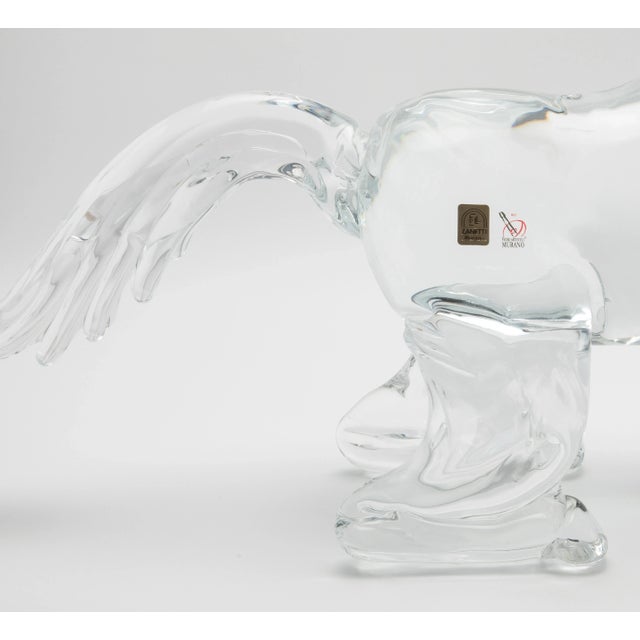 Transparent Hand Blown Murano Horse Sculpture For Sale - Image 8 of 11