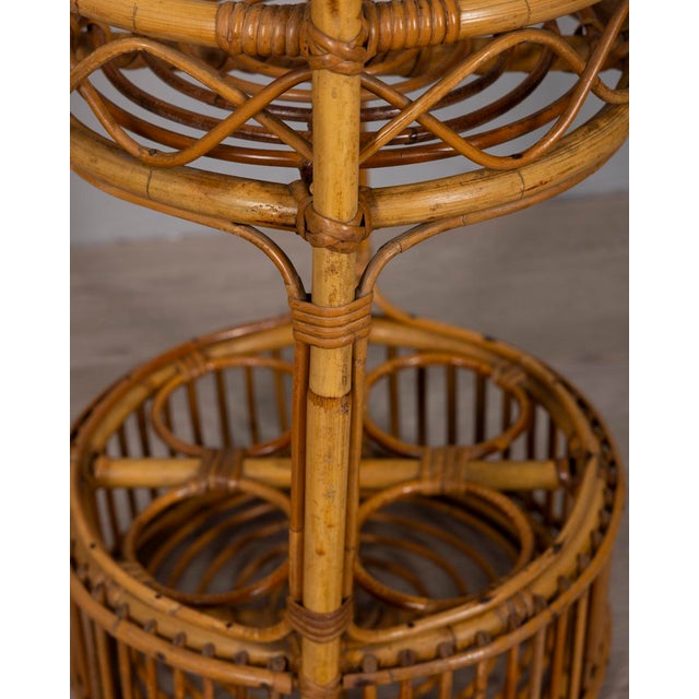Vintage Italian Bamboo Bar Basket, 1960s For Sale - Image 9 of 11