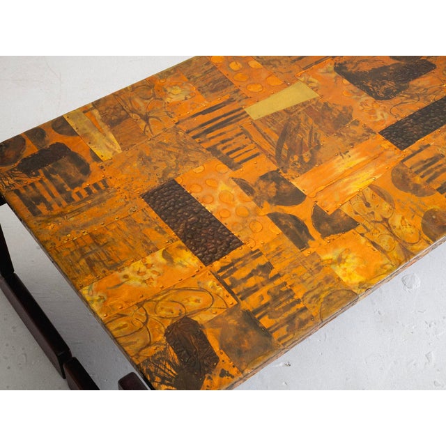 Rosewood and Lacquered Copper Coffee Table by Percival Lafer For Sale In New York - Image 6 of 11