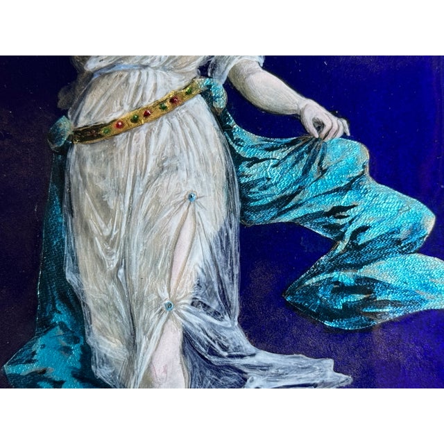 Alabaster 1860s Coblentz Louis XVI Blue Alabaster Enamel Table Clock 1pc For Sale - Image 8 of 17