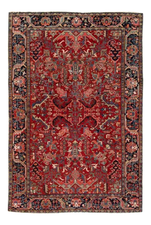 Early 20th Century Antique Persian Heriz Wool Rug