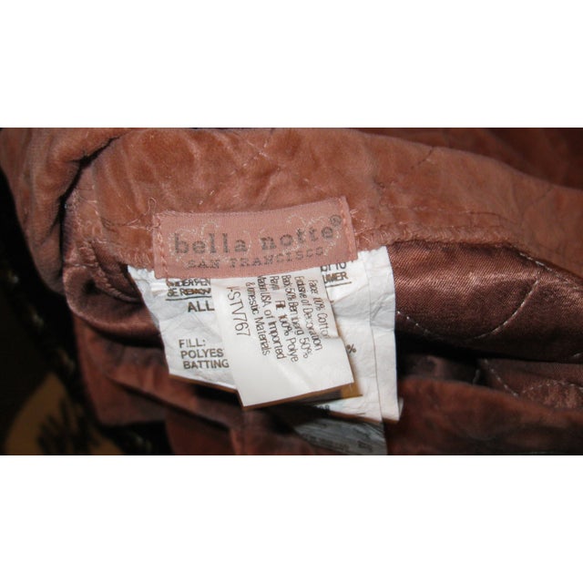 2000s Bella Notte Rouge Velvet Quilted Pillow Cover For Sale - Image 9 of 13