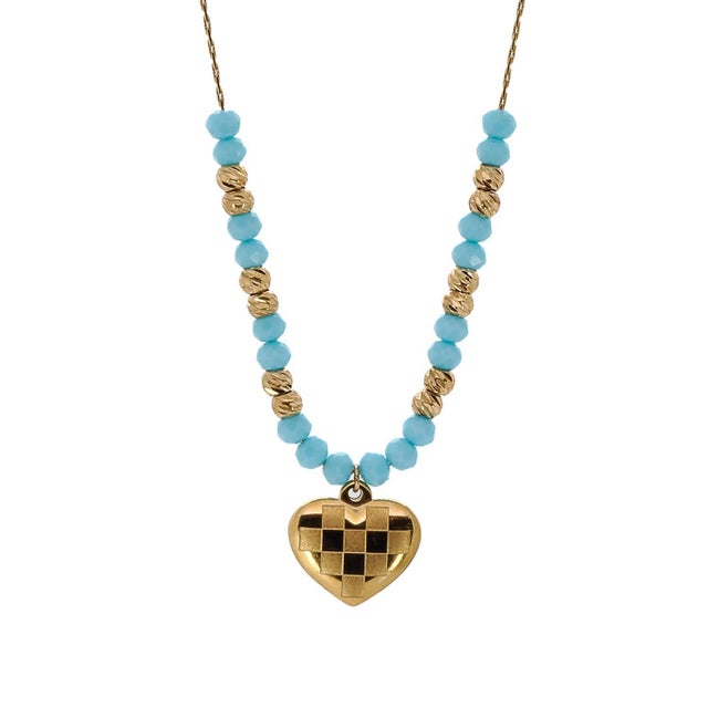 Love Heart Pendant Turquoise Color Necklace For Sale - Image 11 of 11
