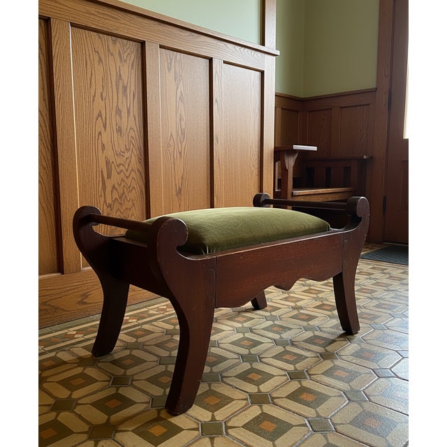 This exquisite Edwardian footstool is a masterclass in early 20th-century refinement, offering both a compact footprint...