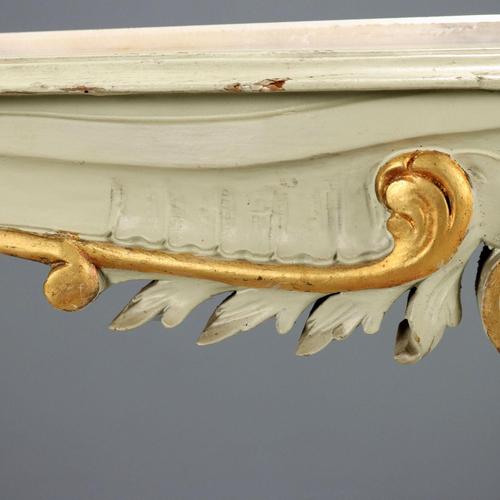 Wood Antique Coffee Table in Lacquered Wood with Marble Top, Italy, 20th Century For Sale - Image 7 of 10