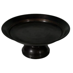 Refined Thai Cylindrical Bronze Cake Stand From the Late 20th Century