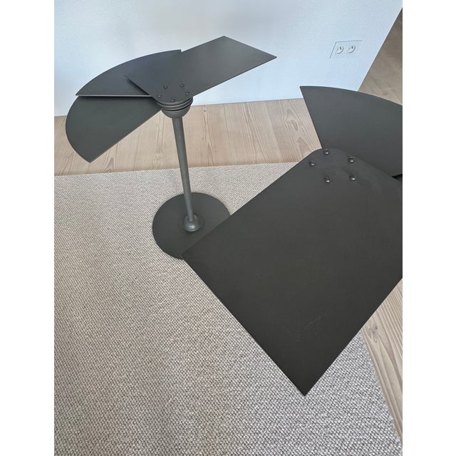 Fan-Shaped Side Tables by Pierre Chareau for Ecart International, 1990, Set of 2 For Sale - Image 10 of 11