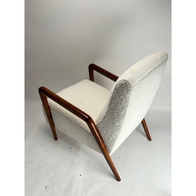 Mid-Century Italian Armchair in Wood and Fabric in the style of Paolo Buffa, 1950 For Sale - Image 10 of 12