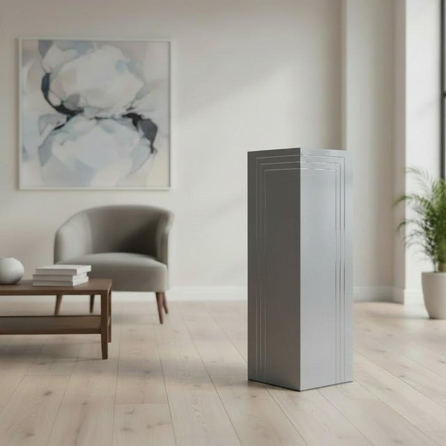 Chrome Stripe Postmodern Pedestal For Sale - Image 10 of 10