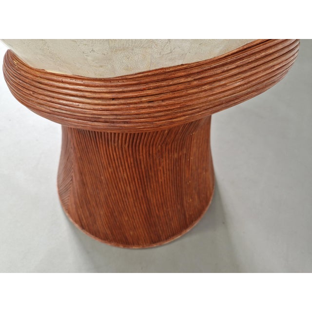 Vintage Dining Table in Stone and Pencil Reed, 1970s For Sale - Image 10 of 11
