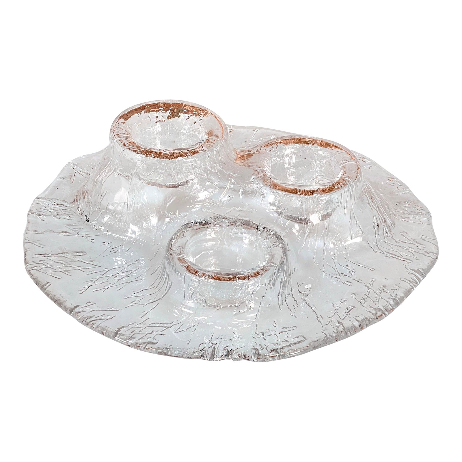 Vintage Scandinavian Modern Meri Lasi of Finland Volcano 3 Votive Candle Holder by Pertti Kallioinen