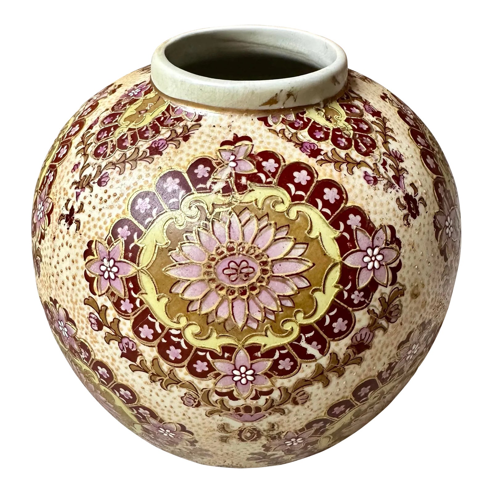 Vintage Moriage Style Hand Painted Porcelain Vase With Floral Motif ...