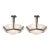 Pair of Art Deco Hexagonal Frosted Glass & Nickeled Bronze Chandeliers by Degue For Sale