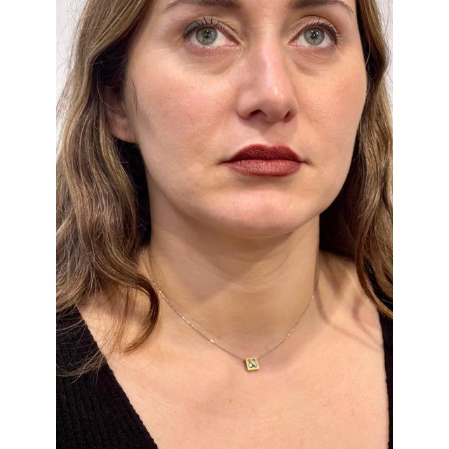 18 Karat Gold Pendant with White Diamond in White Platinum Chain For Sale In New York - Image 6 of 18