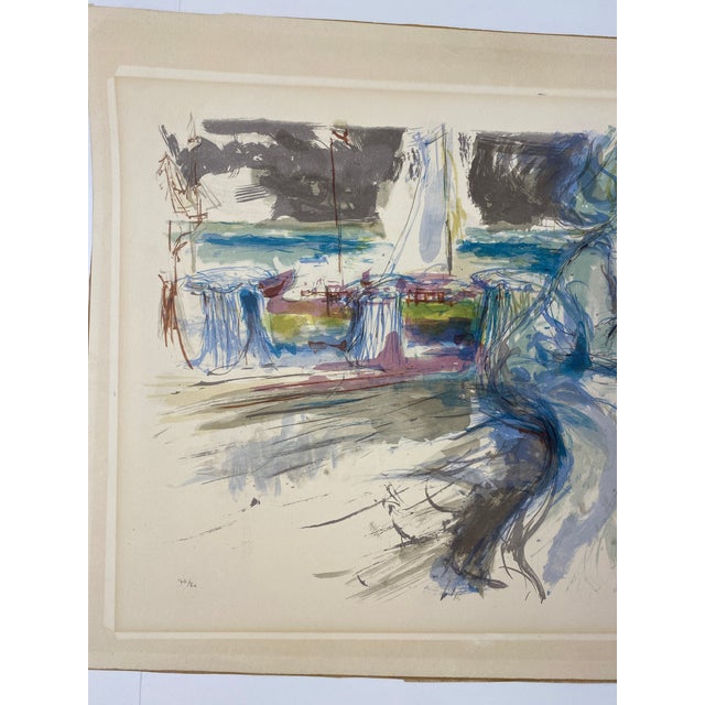 Modern Jacques Pecnard Signed Limited Edition Modern Lithograph, Seated Figure by the Sea, 77/80 For Sale - Image 3 of 8