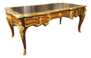 19th Century French Louis XV Style Bureau Plat “À Têtes De Guerriers Antiques”