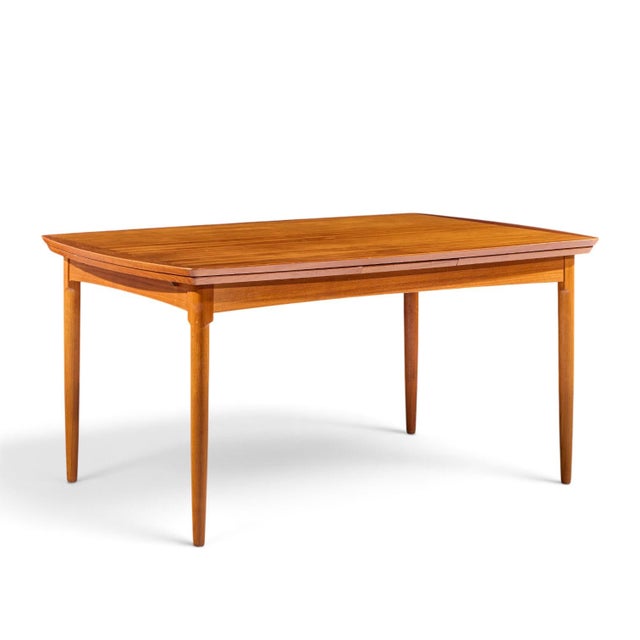 Kurt Østervig Style Mid Century Danish Teak Hidden Leaf Dining Table For Sale In Chicago - Image 6 of 10