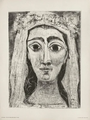 1971 Jacqueline en Mariée De Face Print After Pablo Picasso