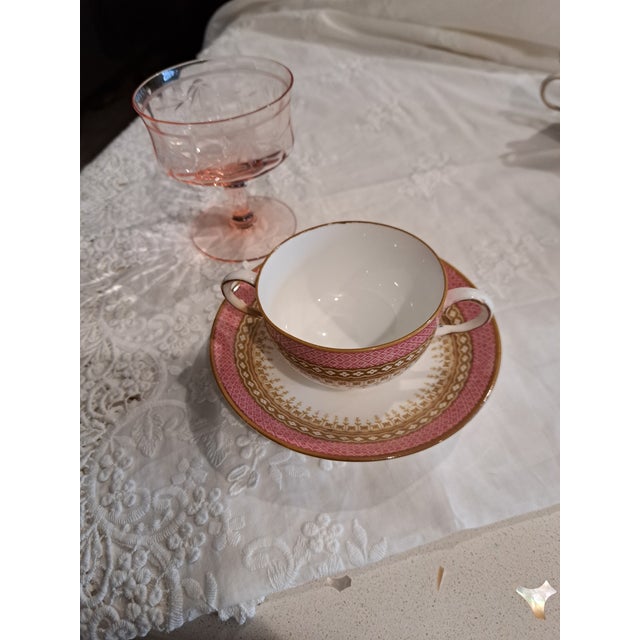 Vintage Footed Soup Bowls With Saucers - Set of 12 For Sale - Image 10 of 16