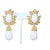 Givenchy Gold Plate White Drop Dangle Earrings, 1980's For Sale