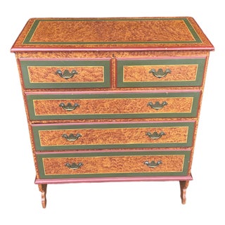 19th C. American Artisan Painted Mule Chest of Drawers For Sale