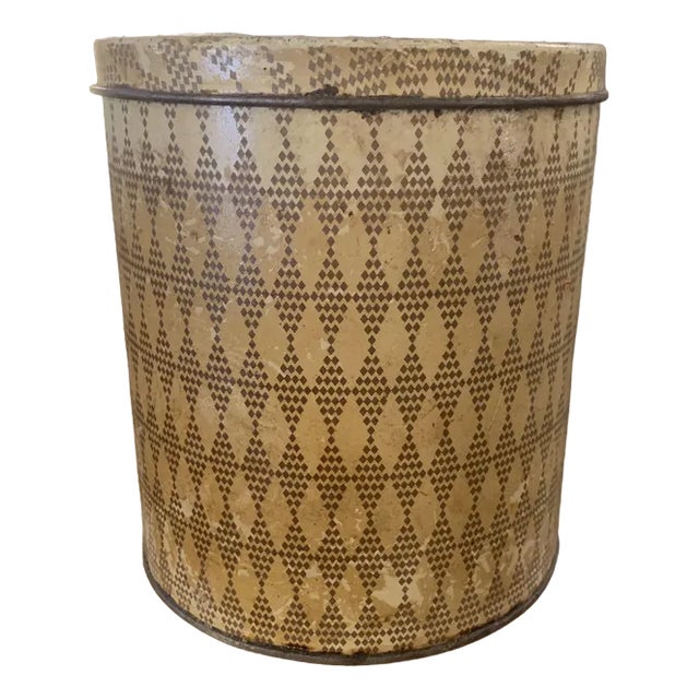 Vintage Enamel Flour Container, 1950s For Sale