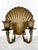Hollywood Regency Vintage Brass Shell Candle Sconces- A Pair For Sale - Image 3 of 8