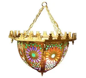 Moroccan Hand-Crafted Colorful Glass Pendant