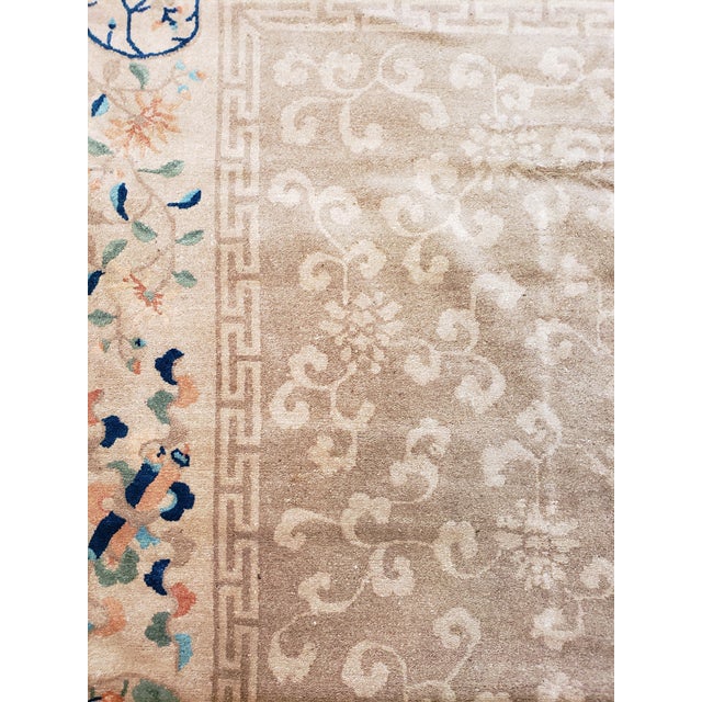 1920s 9′ × 11′8″ Antique Chinese Traditional Handmade Rug - Size Cat. 9x12 For Sale - Image 5 of 8