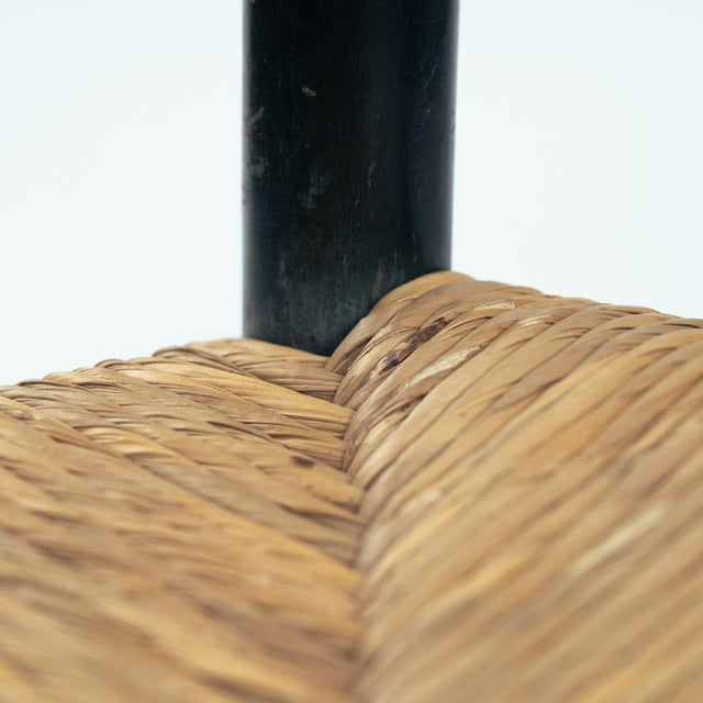 Italian Ebonised Straw Webbing Highback Side Chair in style of Chiavari, 1970s For Sale - Image 11 of 14