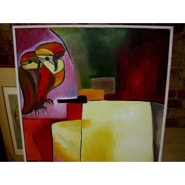 A nice cubist acrylic on canvas by the up and coming Roumanian artist Gabriella Huluba. It is simply framed and was...
