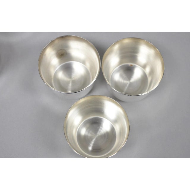Metal Vintage Sheridan Mid Century Modern Silver Plated Punch Bowl Set W/ 10 Cups For Sale - Image 7 of 14