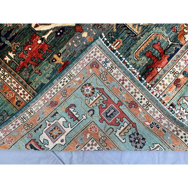 Hand-Knotted Afghan Kazak Chobi Wool Area Rug - 8'8" X 11'10" For Sale - Image 18 of 18