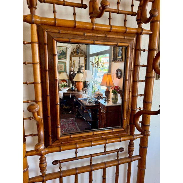 19th Century Faux Bamboo Mahogany Hall Stand For Sale - Image 13 of 16