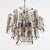 Vintage Murano glass chandelier featuring an elegant composition of hand-blown clear and smoky glass petals arranged...