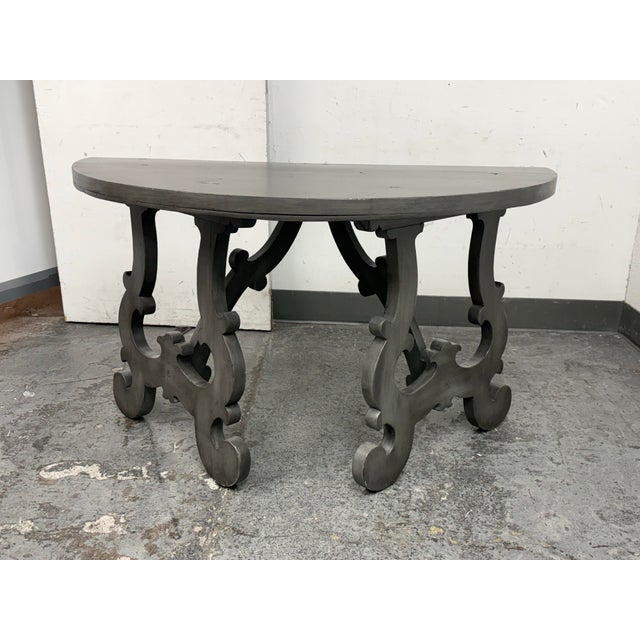 19th Century Late 19th Century Spanish Baroque Demi-Lune Console Table For Sale - Image 5 of 12