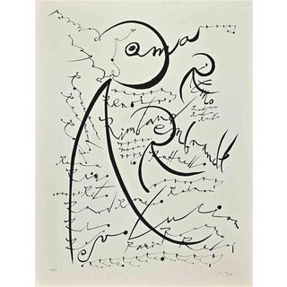 Rafael Alberti, Letter R, Lithograph, 1972 For Sale