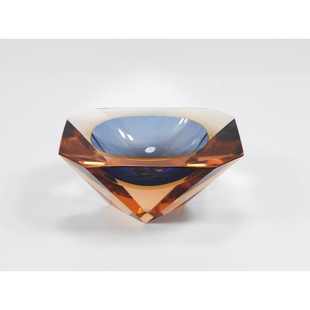 Sommerso Caviar Murano Glass Diamond Bowl by Flavio Poli attributed to Seguso, Italy, 1960s For Sale - Image 10 of 18