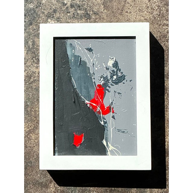 Vintage Original Abstract Oil Painting on Canvas For Sale In West Palm - Image 6 of 12