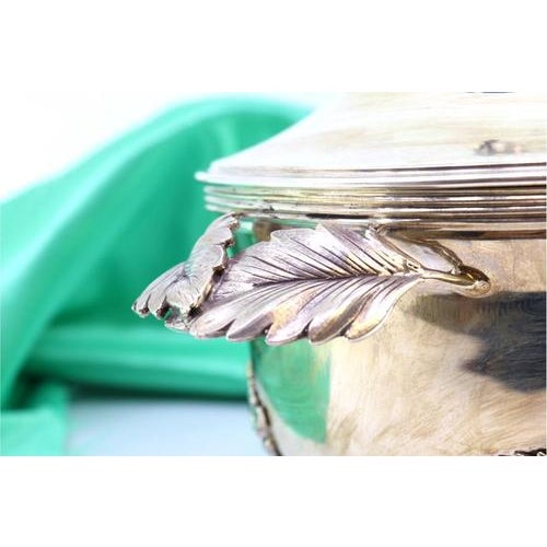 Small Silver Tureen with Handle and Relief Applications For Sale - Image 4 of 8