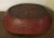 Antique Japanese red lacquer carved wood basketweave centerpiece bowl. Measures 15 3/4" x 11 1/2" x 4 1/8" deep. Good...