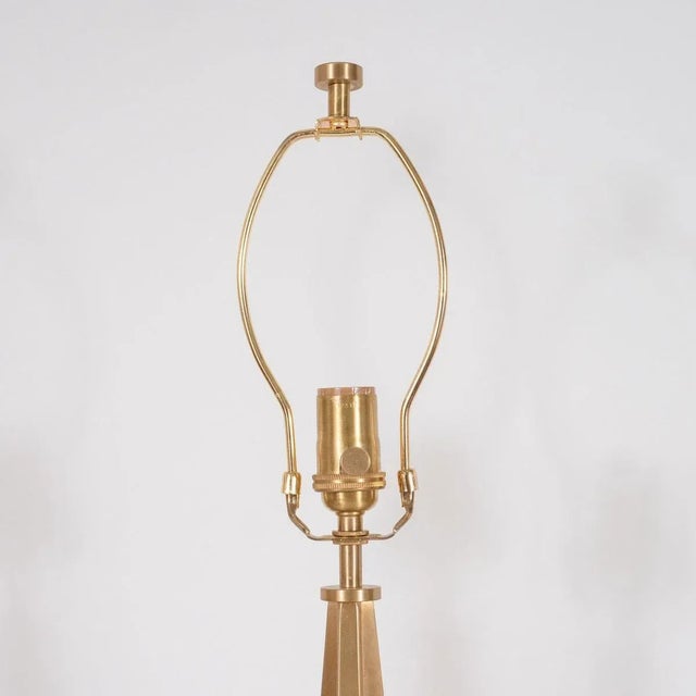 Brass Brutalist Tripod Table Lamps - A Pair For Sale - Image 8 of 9
