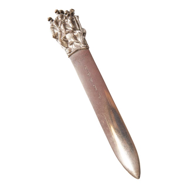Abrecartas Letter Opener by Jean Filhos for Christofle Modelo Cariatides, 1974 For Sale