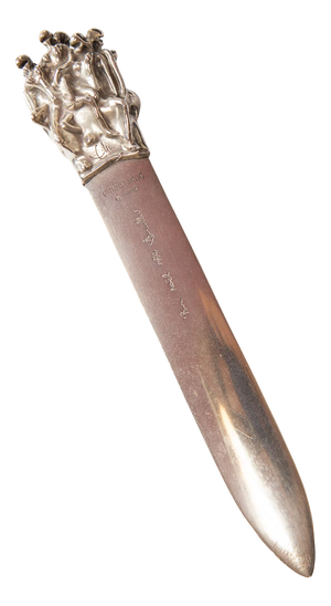 Abrecartas Letter Opener by Jean Filhos for Christofle Modelo Cariatides, 1974