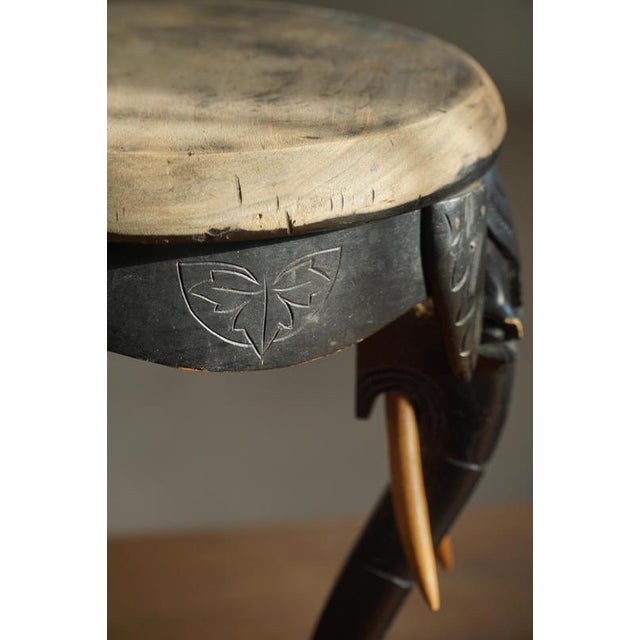 Anglo-Indian Elephant Stool in Ebonized Hardwood, 1900s For Sale - Image 12 of 18