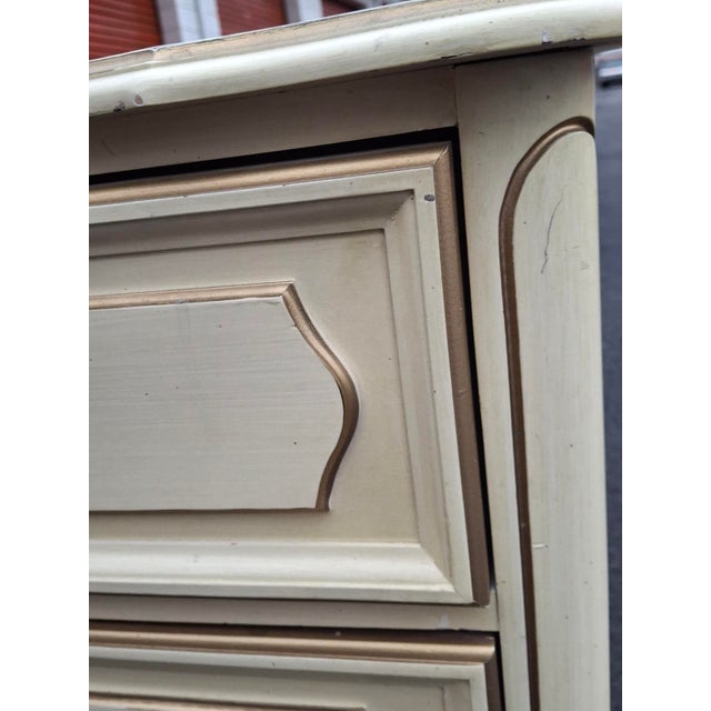 Mid 20th Century French Provincial Style Cream Painted and Partial Gilt Double Dresser For Sale - Image 10 of 15
